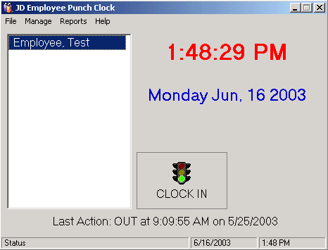 JD Punch Clock Screenshot